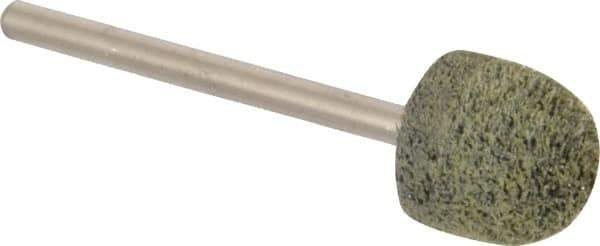 Grier Abrasives - 1/2" Head Diam x 1/2" Thickness, B90, Ball Nose End, Silicon Carbide Mounted Point - Green-Gray, Fine Grade, 34,500 RPM - Exact Tool & Supply