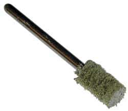 Grier Abrasives - 3/8" Head Diam x 1/2" Thickness, W176, Cylinder End, Aluminum Oxide Mounted Point - Green-Gray, Fine Grade, 33,750 RPM - Exact Tool & Supply