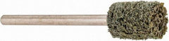 Grier Abrasives - 3/8" Head Diam x 1/2" Thickness, W176, Cylinder End, Aluminum Oxide Mounted Point - Green-Gray, Fine Grade, 45,370 RPM - Exact Tool & Supply