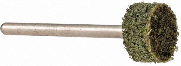 Grier Abrasives - 1/2" Head Diam x 1/4" Thickness, W183, Cylinder End, Aluminum Oxide Mounted Point - Green-Gray, Coarse Grade, 51,750 RPM - Exact Tool & Supply