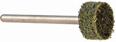 Grier Abrasives - 1/2" Head Diam x 1/4" Thickness, W183, Cylinder End, Aluminum Oxide Mounted Point - Green-Gray, Coarse Grade, 51,750 RPM - Exact Tool & Supply