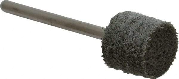 Grier Abrasives - 1/2" Head Diam x 1/2" Thickness, W185, Cylinder End, Aluminum Oxide Mounted Point - Green-Gray, Fine Grade, 34,500 RPM - Exact Tool & Supply