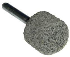 Grier Abrasives - 1" Head Diam x 1" Thickness, A21, Ball Nose End, Aluminum Oxide Mounted Point - Green-Gray, Fine Grade, 34,500 RPM - Exact Tool & Supply