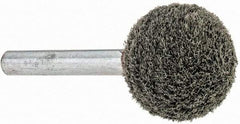 Grier Abrasives - 1" Head Diam x 1" Thickness, A25, Ball End, Silicon Carbide Mounted Point - Green-Gray, Fine Grade, 35,620 RPM - Exact Tool & Supply