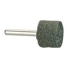 Grier Abrasives - 1" Head Diam x 3/4" Thickness, W219, Cylinder End, Silicon Carbide Mounted Point - Green-Gray, Fine Grade, 35,100 RPM - Exact Tool & Supply