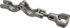 VNE - 3/4", Clamp Style, Sanitary Stainless Steel Pipe Clamp with Holed Wing Nut - Grade 304 - Exact Tool & Supply