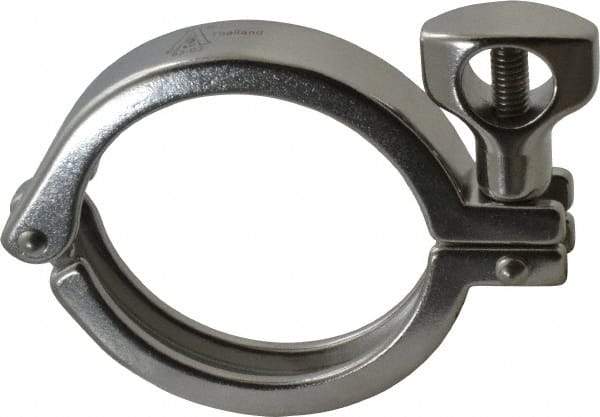 VNE - 2-1/2", Clamp Style, Sanitary Stainless Steel Pipe Clamp with Holed Wing Nut - Grade 304 - Exact Tool & Supply