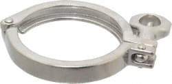 VNE - 3", Clamp Style, Sanitary Stainless Steel Pipe Clamp with Holed Wing Nut - Grade 304 - Exact Tool & Supply
