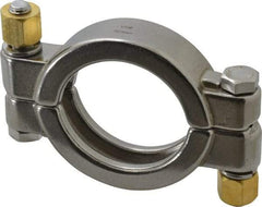 VNE - 2", Clamp Style, Sanitary Stainless Steel Pipe High Pressure Clamp - Grade 304 - Exact Tool & Supply