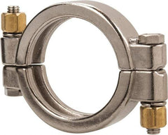 VNE - 2-1/2", Clamp Style, Sanitary Stainless Steel Pipe High Pressure Clamp - Grade 304 - Exact Tool & Supply
