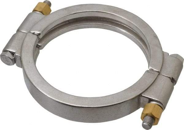 VNE - 4", Clamp Style, Sanitary Stainless Steel Pipe High Pressure Clamp - Grade 304 - Exact Tool & Supply