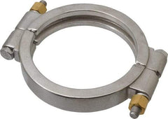 VNE - 4", Clamp Style, Sanitary Stainless Steel Pipe High Pressure Clamp - Grade 304 - Exact Tool & Supply