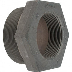 Made in USA - Size 4 x 3", Class 3,000, Forged Carbon Steel Black Pipe Hex Bushing - 3,000 psi, Threaded End Connection - Exact Tool & Supply
