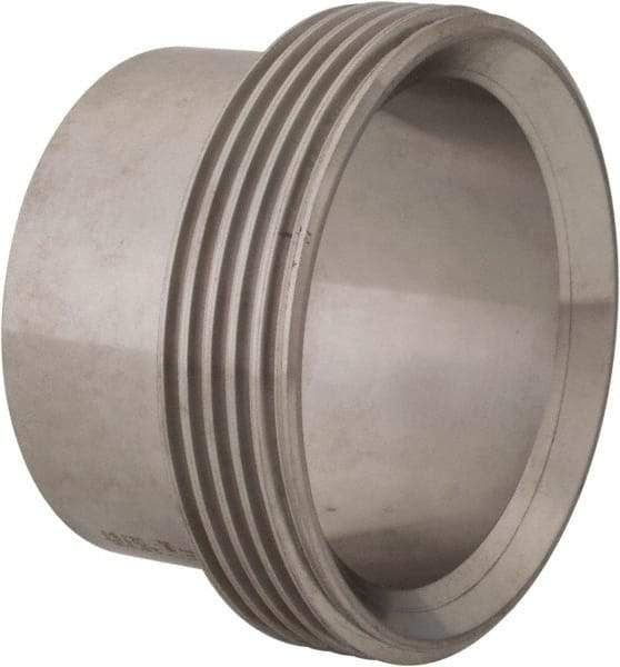 VNE - 2-1/2", Bevel Seat Style, Sanitary Stainless Steel Pipe Welding Ferrule - Threaded Connection, Grade 316/316L - Exact Tool & Supply
