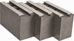 Abbott Workholding Products - 15 to 18" Chuck Capacity, 1.5mm x 60° Serrated Attachment, Square Soft Lathe Chuck Jaw - 3 Jaws, Steel, 1.6929" Btw Mount Hole Ctrs, 6-1/2" Long x 2-1/2" Wide x 4" High, 0.8661" Groove, 0.7874" & 20mm Fastener - Exact Tool & Supply