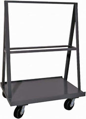 Durham - 2,000 Lb Capacity Steel A-Frame Truck - Steel Deck, 48" OAW, Phenolic Casters - Exact Tool & Supply