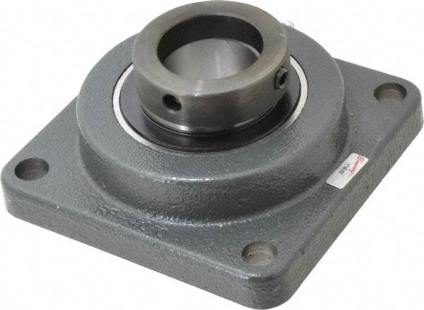 Browning - 2" ID, 6-3/8" OAL x 6-3/8" OAH 4-Bolt Flange - 6,601 Lb Static Cap, 9,752 Lb Dyn Cap, 5-1/8" Btw Mnt Hole Ctrs, Cast Iron - Exact Tool & Supply