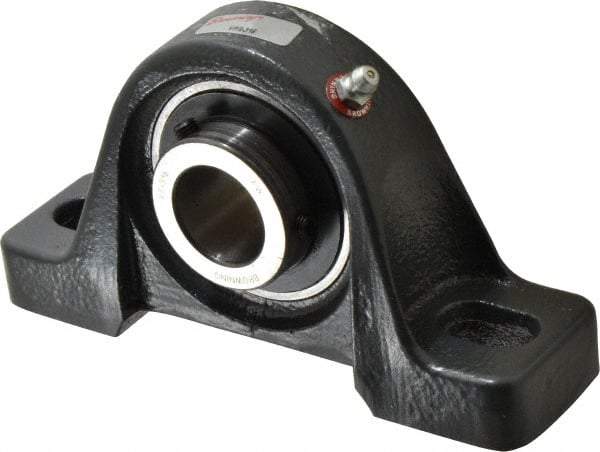 Browning - 1" ID, 6-3/16" OAL x 3-11/32" OAH Pillow Block - 2,567 Lb Static Cap, 4,381 Lb Dyn Cap, 4-5/8" Btw Mnt Hole Ctrs, 1-3/4" Base-to-Ctr Ht, Cast Iron - Exact Tool & Supply