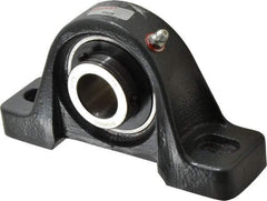 Browning - 1" ID, 6-3/16" OAL x 3-11/32" OAH Pillow Block - 2,567 Lb Static Cap, 4,381 Lb Dyn Cap, 4-5/8" Btw Mnt Hole Ctrs, 1-3/4" Base-to-Ctr Ht, Cast Iron - Exact Tool & Supply