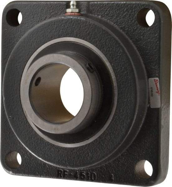 Browning - 2" ID, 6-3/8" OAL x 6-3/8" OAH 4-Bolt Flange - 6,601 Lb Static Cap, 9,752 Lb Dyn Cap, 5-1/8" Btw Mnt Hole Ctrs, Cast Iron - Exact Tool & Supply