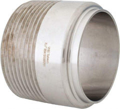 VNE - 2-1/2", Weld Style, Sanitary Stainless Steel Pipe Adapter - MNPT x Butt Weld Connection, Grade 304 - Exact Tool & Supply