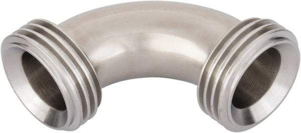 VNE - 1", Bevel Seat Style, Sanitary Stainless Steel Pipe 90° Elbow - Threaded Ends Connection, Grade 304 - Exact Tool & Supply