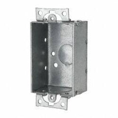 Cooper Crouse-Hinds - 1 Gang, (3) 1/2" Knockouts, Steel Rectangle Switch Box - 3" Overall Height x 2" Overall Width x 1-1/2" Overall Depth - Exact Tool & Supply