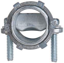 Cooper Crouse-Hinds - 3/4" Trade, Die Cast Zinc Squeeze Clamp Straight FMC Conduit Connector - Noninsulated - Exact Tool & Supply