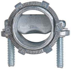 Cooper Crouse-Hinds - 3/4" Trade, Die Cast Zinc Squeeze Clamp Straight FMC Conduit Connector - Noninsulated - Exact Tool & Supply