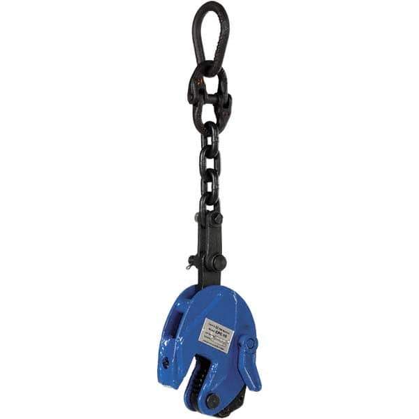 Vestil - 1,000 Lbs. Load Capacity Plate Clamp - 0.6 Inch Max Thickness, 1-1/2 Inch Throat Depth and 2-1/4 Inch Bale Opening - Exact Tool & Supply