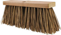 Rubbermaid - 16" Rough Surface Palmyra Push Broom - 6" Bristle Length, Wood Block, Tapered Handle Connection, Handle Sold Separately - Exact Tool & Supply
