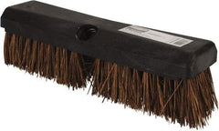 Rubbermaid - 2" Bristle Length, Palmyra Scrub Brush - 10" OAL, Tapered Handle, Brown, Plastic Block - Exact Tool & Supply