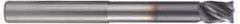 Accupro - 5/8", 4 Flute, Single End, Solid Carbide, 0.03" Corner Radius End Mill - 6" OAL, Right Hand Flute, 3/4" LOC, Right Hand Cut, 3-3/8" Extended Reach - Exact Tool & Supply