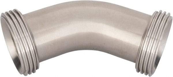 VNE - 1-1/2", Bevel Seat Style, Sanitary Stainless Steel Pipe 45° Elbow - Threaded Ends Connection, Grade 316/316L - Exact Tool & Supply
