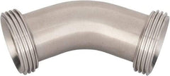 VNE - 1-1/2", Bevel Seat Style, Sanitary Stainless Steel Pipe 45° Elbow - Threaded Ends Connection, Grade 316/316L - Exact Tool & Supply
