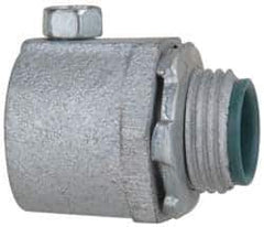 Cooper Crouse-Hinds - 1" Trade, Malleable Iron Set Screw Straight Rigid/Intermediate (IMC) Conduit Connector - Insulated - Exact Tool & Supply