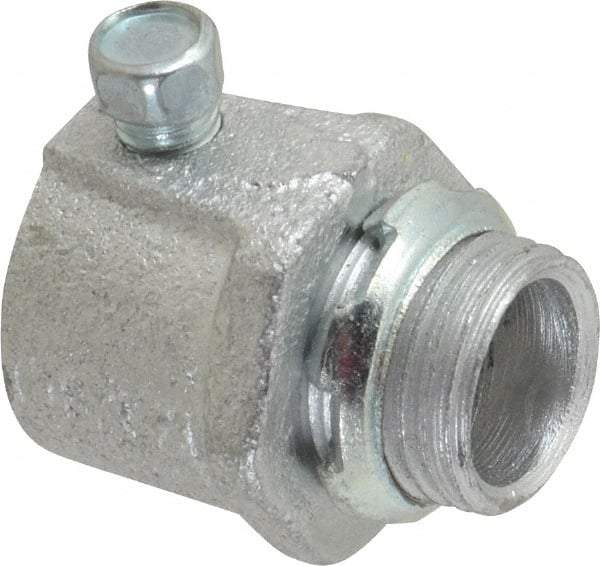 Cooper Crouse-Hinds - 1/2" Trade, Malleable Iron Set Screw Straight Rigid/Intermediate (IMC) Conduit Connector - Noninsulated - Exact Tool & Supply