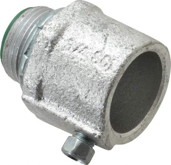 Cooper Crouse-Hinds - 3/4" Trade, Malleable Iron Set Screw Straight Rigid/Intermediate (IMC) Conduit Connector - Insulated - Exact Tool & Supply