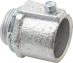 Cooper Crouse-Hinds - 1" Trade, Malleable Iron Set Screw Straight Rigid/Intermediate (IMC) Conduit Connector - Noninsulated - Exact Tool & Supply