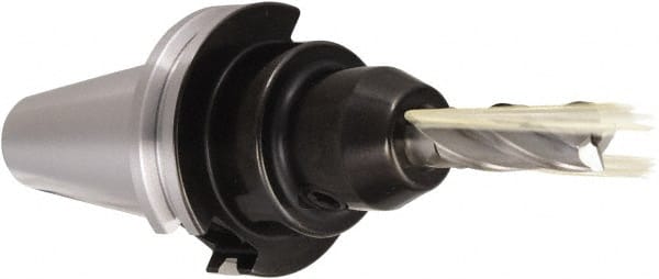 Techniks - CAT40 Taper Shank 1/4" Hole End Mill Holder/Adapter - Exact Tool & Supply