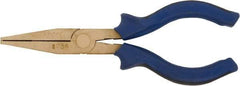 Ampco - 6-1/4" OAL, 0.55" Jaw Length, Nonsparking Pliers - Flat Nose Jaw - Exact Tool & Supply