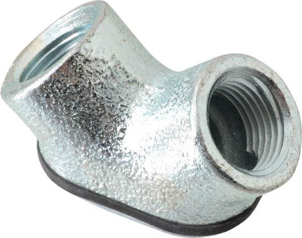 Cooper Crouse-Hinds - 1/2" Trade, Malleable Iron Threaded Angled Rigid/Intermediate (IMC) Conduit Elbow - Insulated - Exact Tool & Supply