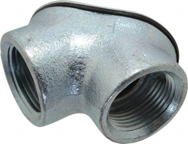Cooper Crouse-Hinds - 1" Trade, Malleable Iron Threaded Angled Rigid/Intermediate (IMC) Conduit Elbow - Insulated - Exact Tool & Supply