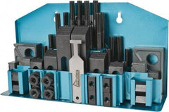 Gibraltar - 52 Piece Fixturing Step Block & Clamp Set with 1" Step Block, 9/16" T-Slot, 1/2-13 Stud Thread - 7/8" Nut Width, 3, 4, 5, 6, 7 & 8" Stud Lengths - Exact Tool & Supply