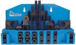 Gibraltar - 52 Piece Fixturing Step Block & Clamp Set with 1" Step Block, 13/16" T-Slot, 5/8-11 Stud Thread - 1-1/4" Nut Width, 3, 4, 5, 6, 7 & 8" Stud Lengths - Exact Tool & Supply