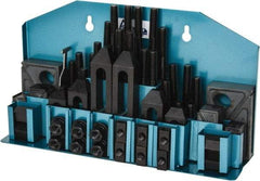 Gibraltar - 52 Piece Fixturing Step Block & Clamp Set with 25mm Step Block, 12mm T-Slot, M10x1.5 Stud Thread - 19mm Nut Width, 80, 110, 125, 150, 175 & 200mm Stud Lengths - Exact Tool & Supply