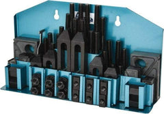 Gibraltar - 52 Piece Fixturing Step Block & Clamp Set with 25mm Step Block, 14mm T-Slot, M12x1.75 Stud Thread - 22mm Nut Width, 80, 110, 125, 150, 175 & 200mm Stud Lengths - Exact Tool & Supply