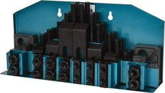 Gibraltar - 52 Piece Fixturing Step Block & Clamp Set with 25mm Step Block, 18mm T-Slot, M16x2.0 Stud Thread - 29mm Nut Width, 80, 110, 125, 150, 175 & 200mm Stud Lengths - Exact Tool & Supply