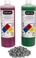 Burr King - Ceramic Carrier, Ceramic Abrasive, Polishing Tumbling Media - Tri-Star Shape - Exact Tool & Supply