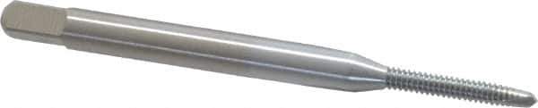 Made in USA - #2-56 UNC, 2 Flute, Chrome Finish, High Speed Steel Spiral Point Tap - Plug Chamfer, Right Hand Thread, 1-3/4" OAL, 7/16" Thread Length, 0.141" Shank Diam, 2B Class of Fit - Exact Tool & Supply